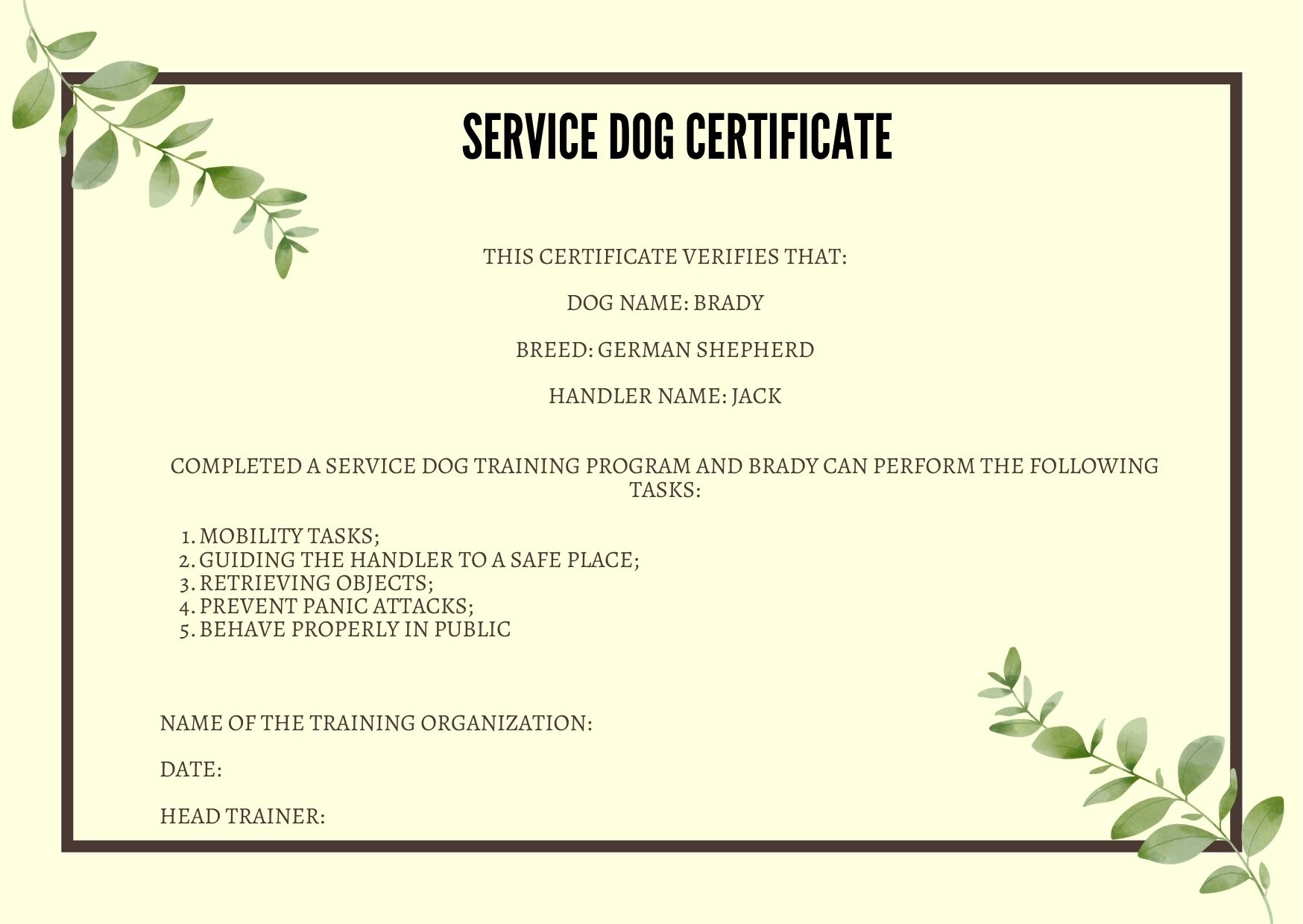 How To Get A Legitimate Service Dog Certificate